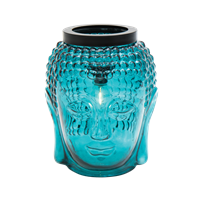 LED Buddah head, Dark blue, 28 cm